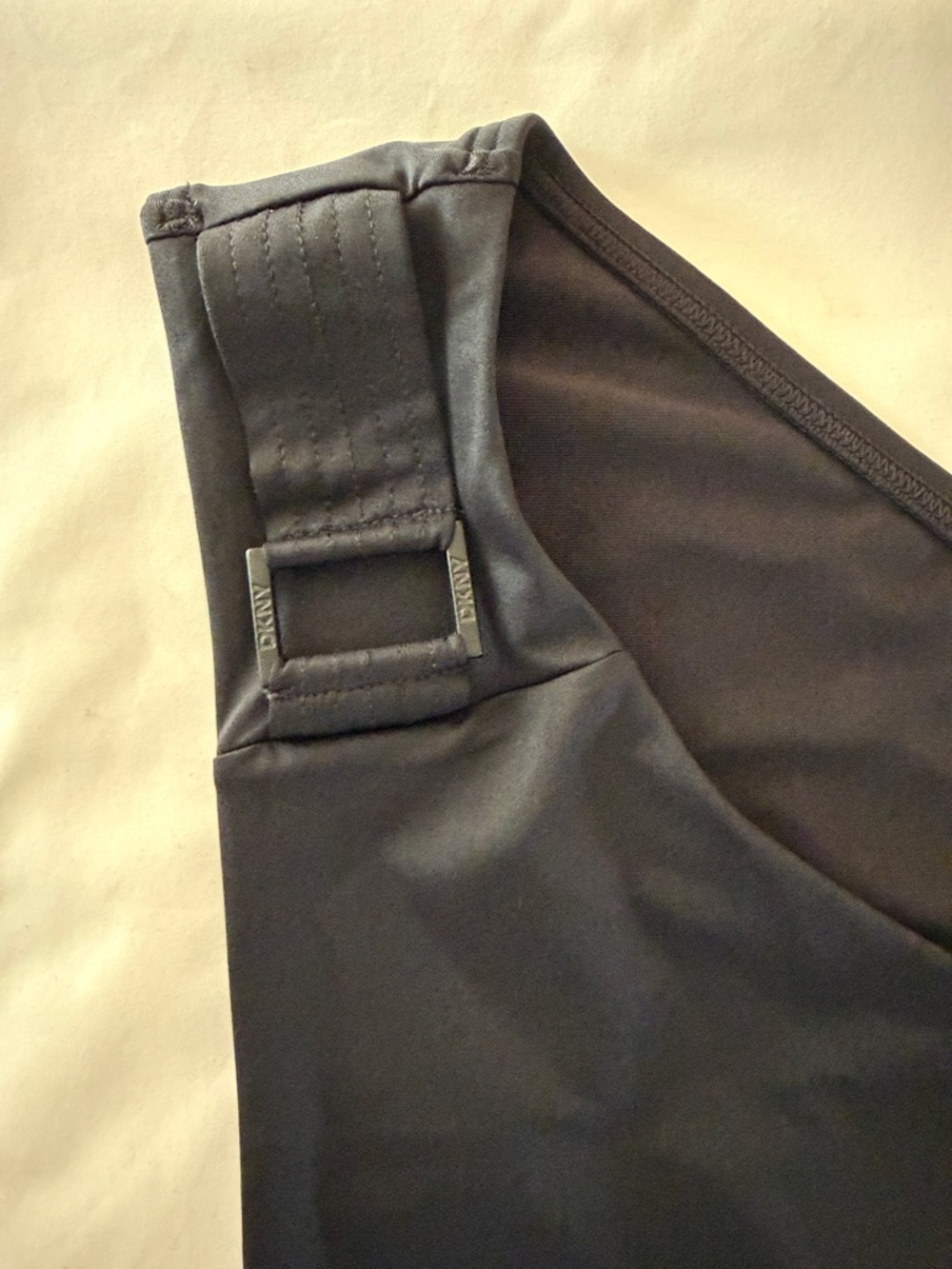 DKNY Black High-Cut Bikini Bottom with Buckle Detail - Picture 3 of 6